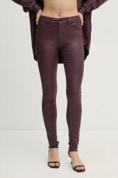 Pepe Jeans nadrág SKINNY JEANS MW női, bordó, magas derekú testhezálló, PL204728YH7 - burgundia 26/30