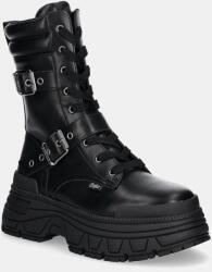 Buffalo bokacsizma Fusion Lace Up Biker fekete, női, platformos, 1622518-BLK - fekete Női 37