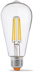 Videx E27 ST64 LED izzó 6W = 50W 630lm 4000K semleges izzószál, 360°-ban szabályozható VIDEX (VIDLED1105)