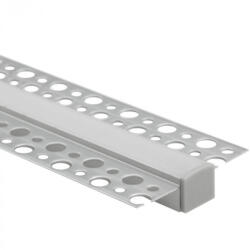 Ecolight Alumínium profil, süllyesztett, LED-hez, süllyesztett, KARTON / GIPSZ lapokhoz, 1 m, opál lámpabúrával és Ecolight végzárókkal (ECOPRO0105M)