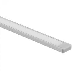 Ecolight Alumínium profil LED szalagokhoz, eloxált, süllyesztett/felületre szerelhető, 2 m, opál lámpabúrával és Ecolight végsapkákkal (ECOPRO0210M)