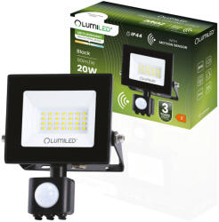 Lumileds ZUNA2 LED reflektor 20W 1800lm 4000K IP44 fekete mozgásérzékelő LUMILED (LUMNAS1061)