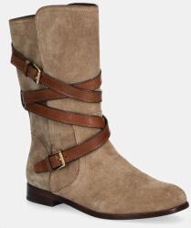 Lauren Ralph Lauren velúr bokacsizma Briannah bézs, női, lapos talpú, 802951233001 - bézs Női 36
