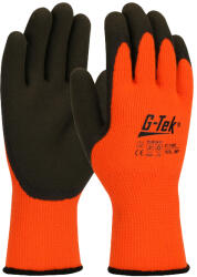 G-Tek G-TEK Hi-Vis kötött, akril frottír, latexmártott munkavédelmi kesztyű - Narancs/Fekete - 08/M (GTEK-41-1400-EN-8)