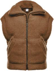 Vlnka Gyapjú cipzáras mellény gallérral sötétbarna ruházat méretei L/XL