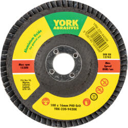 York 100x16mm al-ox lamellás csiszolótárcsa üvegszálas tányéron p40 (YRK2209420K)