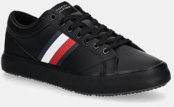 Tommy Hilfiger bőr sportcipő TH HI VULC CORE CLEAT STRIPES fekete, FM0FM05199 - fekete Férfi 44