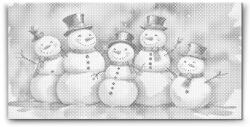  PontPöttyöző - Hóember család Méret: 40x80cm, Keretezés: Keret nélkül (csak a vászon), Szín: Piros