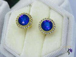 Xuping Kék Swarovski köves bedugós fülbevaló -14K (F-985-sw)