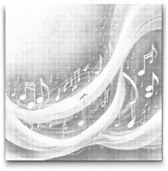  PontPöttyöző - Hullámzó hangjegyek 2 Méret: 50x50cm, Keretezés: Kerek keret, Szín: Piros