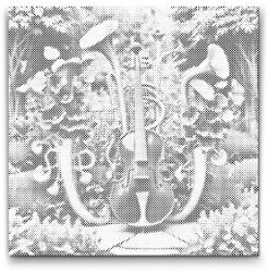  PontPöttyöző - Zenei kert Méret: 50x50cm, Keretezés: Kerek keret, Szín: Kék