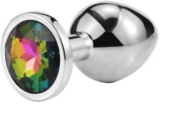 Passion Labs Mediu Metallic Buttplug, Silver/Colorful