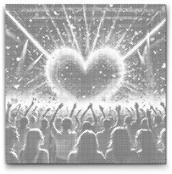  PontPöttyöző - Pop koncert Méret: 50x50cm, Keretezés: Keret nélkül (csak a vászon), Szín: Fekete