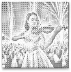  PontPöttyöző - Hegedűs Méret: 50x50cm, Keretezés: Kartonlemezen, Szín: Piros