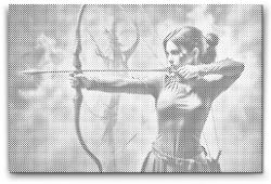  PontPöttyöző - Íjászat Méret: 40x60cm, Keretezés: Keret nélkül (csak a vászon), Szín: Piros