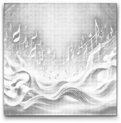  PontPöttyöző - Hullámzó hangjegyek Méret: 50x50cm, Keretezés: Kerek keret, Szín: Kék