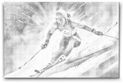  PontPöttyöző - Alpesi síelés Méret: 40x60cm, Keretezés: Keret nélkül (csak a vászon), Szín: Fekete