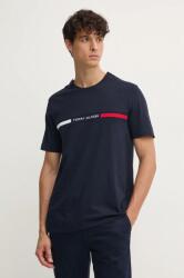 Tommy Hilfiger pamut póló sötétkék, férfi, nyomott mintás, MW0MW37390 - sötétkék M