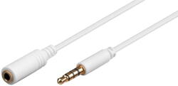 Goobay Cablu prelungitor AUX casti 4-pin JACK STEREO aurit mama-tata 2m AWG28 cupru alb 62362 Goobay (62362)