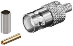 Goobay Cuplaj crimp mufa BNC tata pentru cablu RG58/U cu pin de aur 50 ohm Goobay (11357)