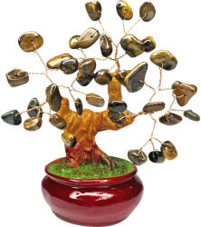  Copacel ochi de tigru, cristale ale dorințelor, suport ghiveci 13 cm Figurina