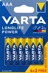 VARTA Set 6 baterii alcaline LONGLIFE POWER AAA LR3 4+2buc VARTA (VAR-LR3)