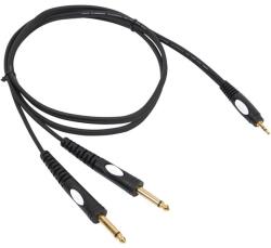 BST Cablu JACK 3.5 mm STEREO tata - 2x JACK 6.35 mm MONO 3m negru BST PRO (MINIJACK/JACK-3)