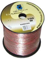 Cabletech Cablu difuzor OFC cupru 2x0.5mm transparent 1m Cabletech KAB0309 (KAB0309)