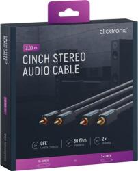 clicktronic Cablu Profesional 2x RCA - 2x RCA 2m OFC cupru dublu ecaranat aurit Clicktronic 70379 (70379)