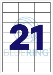 Bluering Etikett címke, 63, 5×38, 1mm, 100 lap, 21 címke/lap Bluering® (BRET125)