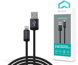 DEVIA Gracious Series v2 12W USB/Lightning adat-és töltőkábel 1m - fekete - nextelshop