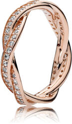 Pandora Összefonott bronz gyűrű színtiszta kövekkel 180892CZ 54 mm