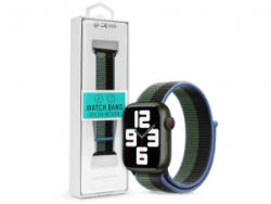 DEVIA Nylon Woven two-tone Apple Watch 38/40/41mm szövet sport szíj kék-zöld (ST364679) (ST364679)