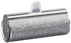 VEGER Lipstick-L Power Bank Lightning csatlakozóval - 5000mAh kapacitás, minden Apple Lightning termékekhez, PD3.0 töltés - ezüst