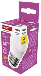 EMOS ZQ6E43 Classic Mini Globe E27/6, 5 W(60 W)/806 lm /természetes fehér LED izzó (ZQ6E43) - haztartasibolt