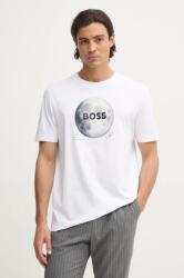 Boss Orange tricou din bumbac barbati, culoarea bej, cu imprimeu, 50528189 9BYH-TSM0Y3_00X