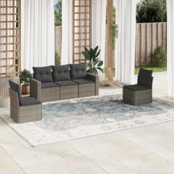 vidaXL 5 részes szürke polyrattan kerti ülőgarnitúra párnákkal (3218780)