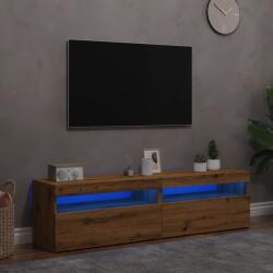 vidaXL 2 db kézműves tölgy színű szerelt fa TV-szekrény LED-lámpákkal (856318)
