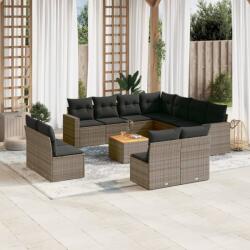 vidaXL 12 részes szürke polyrattan kerti ülőgarnitúra párnákkal (3224184)