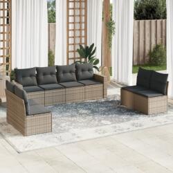 vidaXL 8 részes szürke polyrattan kerti ülőgarnitúra párnákkal (3218840)