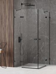 NEW TRENDY Avexa Black zuhanykabin 90x80 cm négyszögletes fekete matt/átlátszó üveg EXK-1609 (EXK1609)