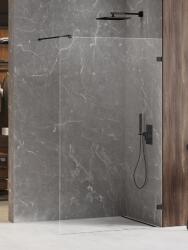 NEW TRENDY Avexa Black zuhanykabin fal walk-in 70 cm fekete matt/átlátszó üveg EXK-1804 (EXK1804)