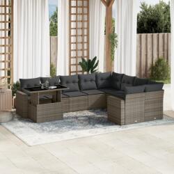 vidaXL 10 részes szürke polyrattan kerti ülőgarnitúra párnákkal (3267510) - vidaxl
