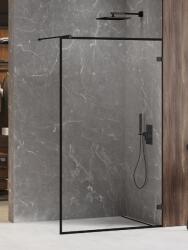 NEW TRENDY Avexa Black zuhanykabin fal walk-in 110 cm fekete matt/átlátszó üveg EXK-2042 (EXK2042)