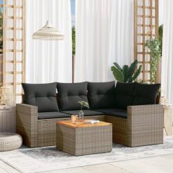 vidaXL 5 részes szürke polyrattan kerti ülőgarnitúra párnákkal (3224107)