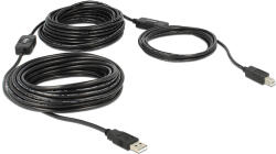 Delock Kábel USB 2.0 A Típusú Dugó - USB 2.0 B Típusú Dugó - 20 m