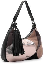 Tamaris CAROLA fekete, mozaik hatású közepes csónak divattáska 33252-100 - taskaweb