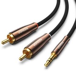 UGREEN Cablu Audio Jack Mini 3.5 mm Stereo (T) la Cinch 2x RCA (T), Ugreen AV170, Mesh, Negru (80847-UGREEN)