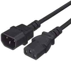Basekit Cablu de Alimentare C13 (M) la C14 (T), Basekit, 230V 10A, Negru (BK-KPS05)