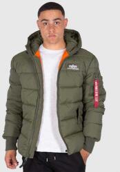Alpha Industries Téli Kabát Zimná Bunda Alpha Industries Hooded Puffer Alpha FD Dark Green
